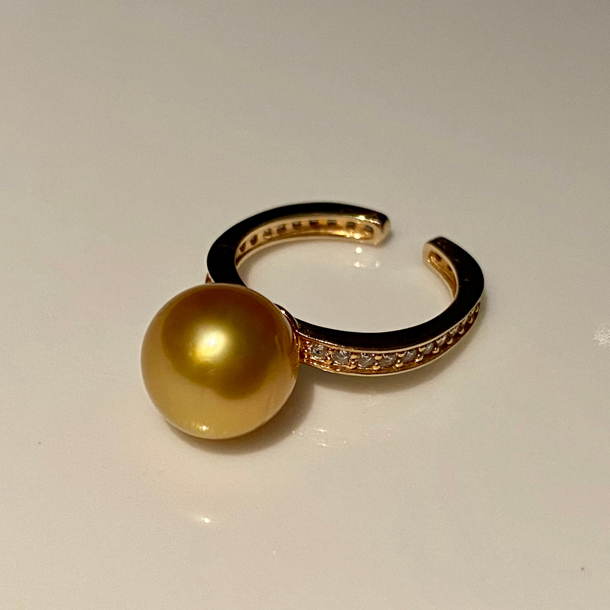 【South Sea Golden】10.5MM/Golden Plated/Adjustable Ring