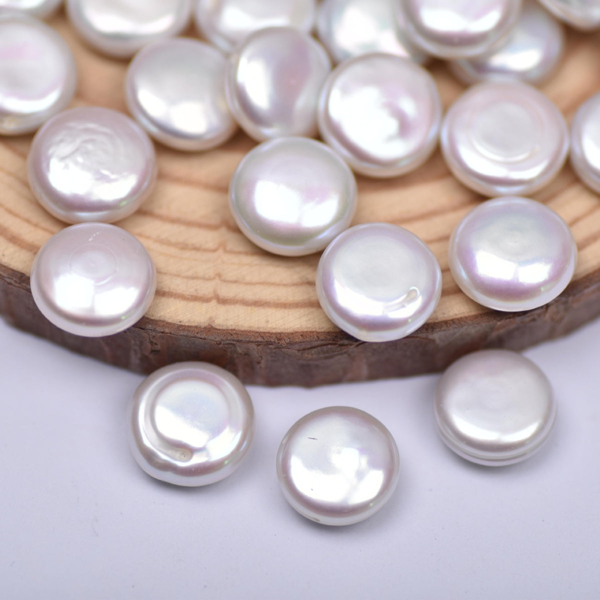 【Button Lover】 Button （5 Button Shape Freshwater Pearls)